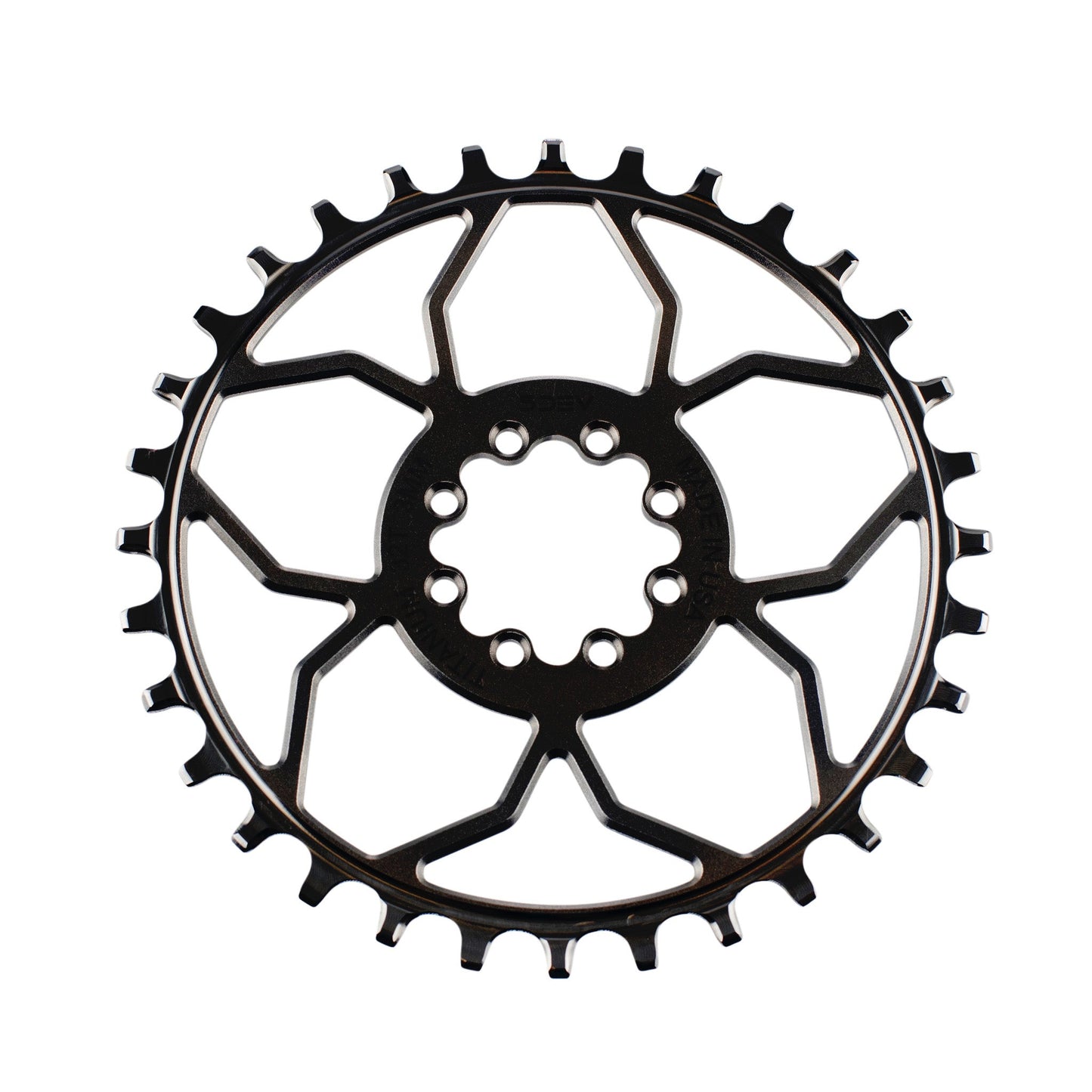 8 Bolt Titanium Chainring - T-Type LSD Black