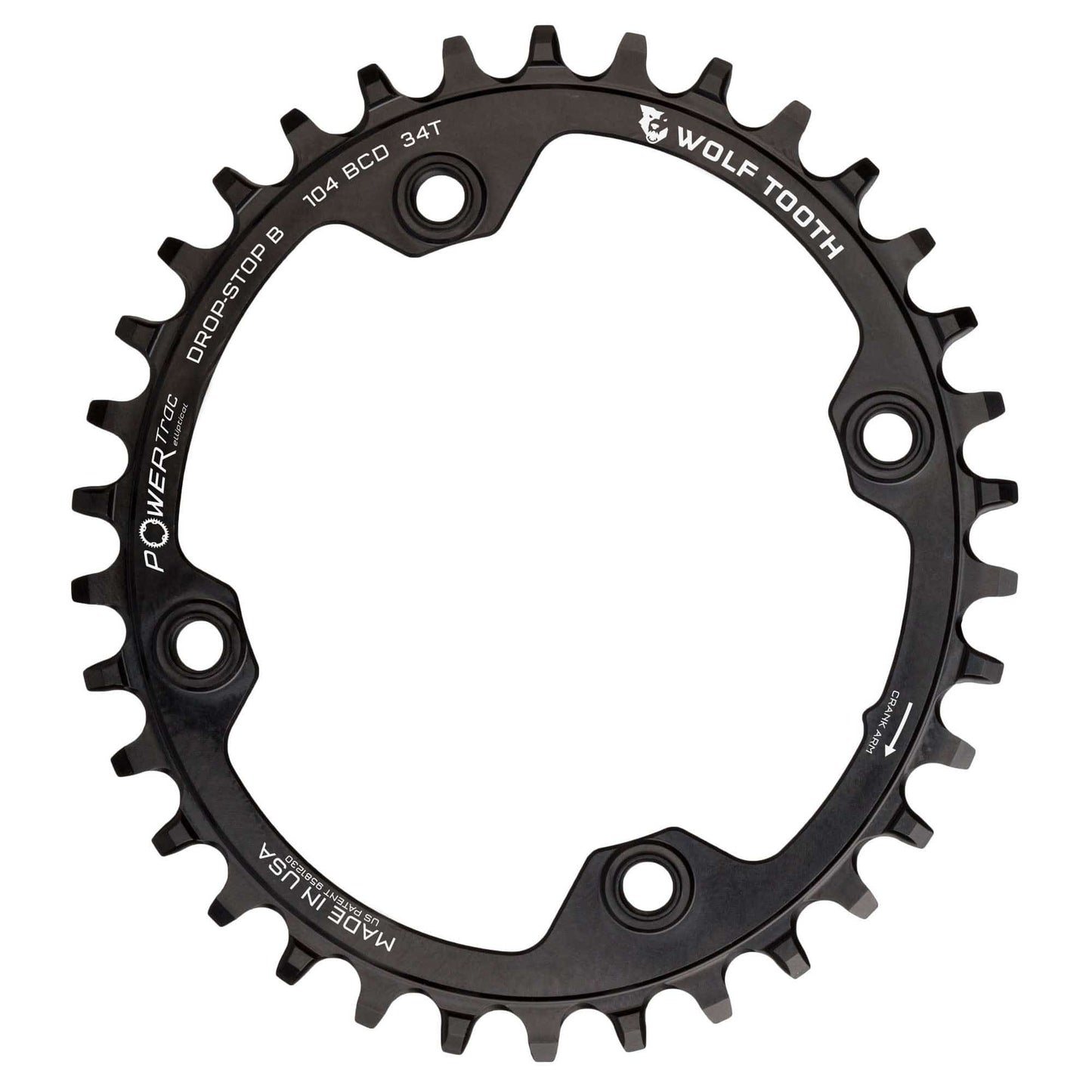 Oval 104 BCD Chainrings Black 34T Drop-Stop B