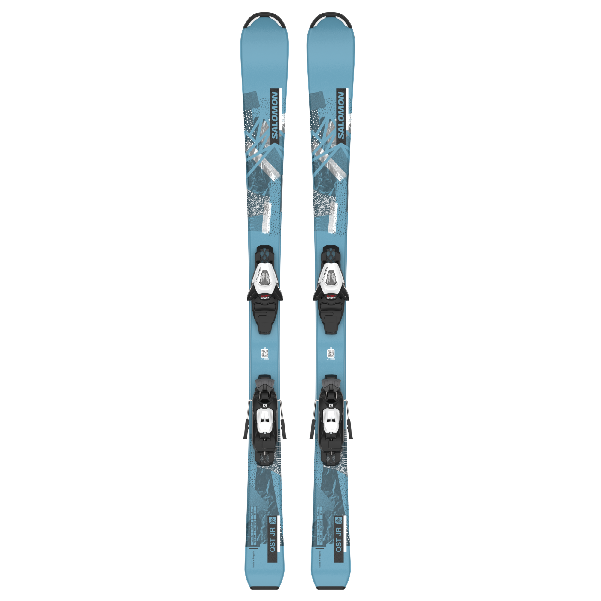 Salomon QST Jr S Skis + C5 GW Bindings (Blue)