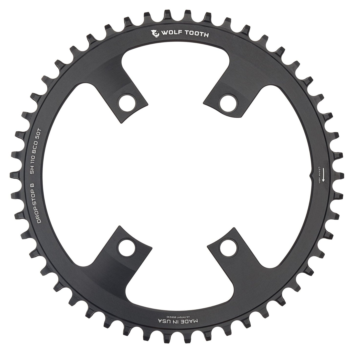 110 BCD Asymmetric 4-Bolt Chainrings for Shimano Cranks Drop-Stop B 50T