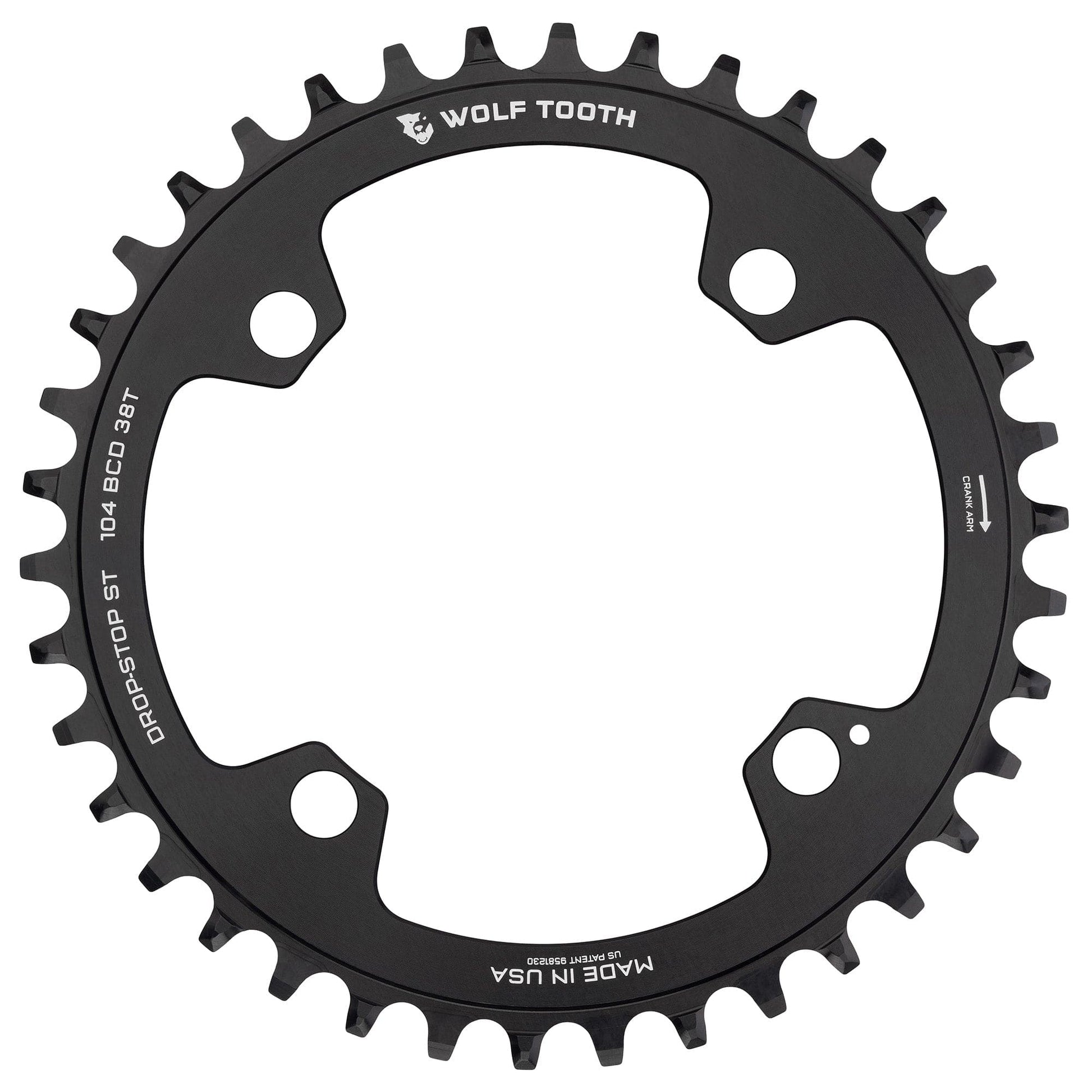 104 BCD Chainrings Black 38T Drop-Stop ST