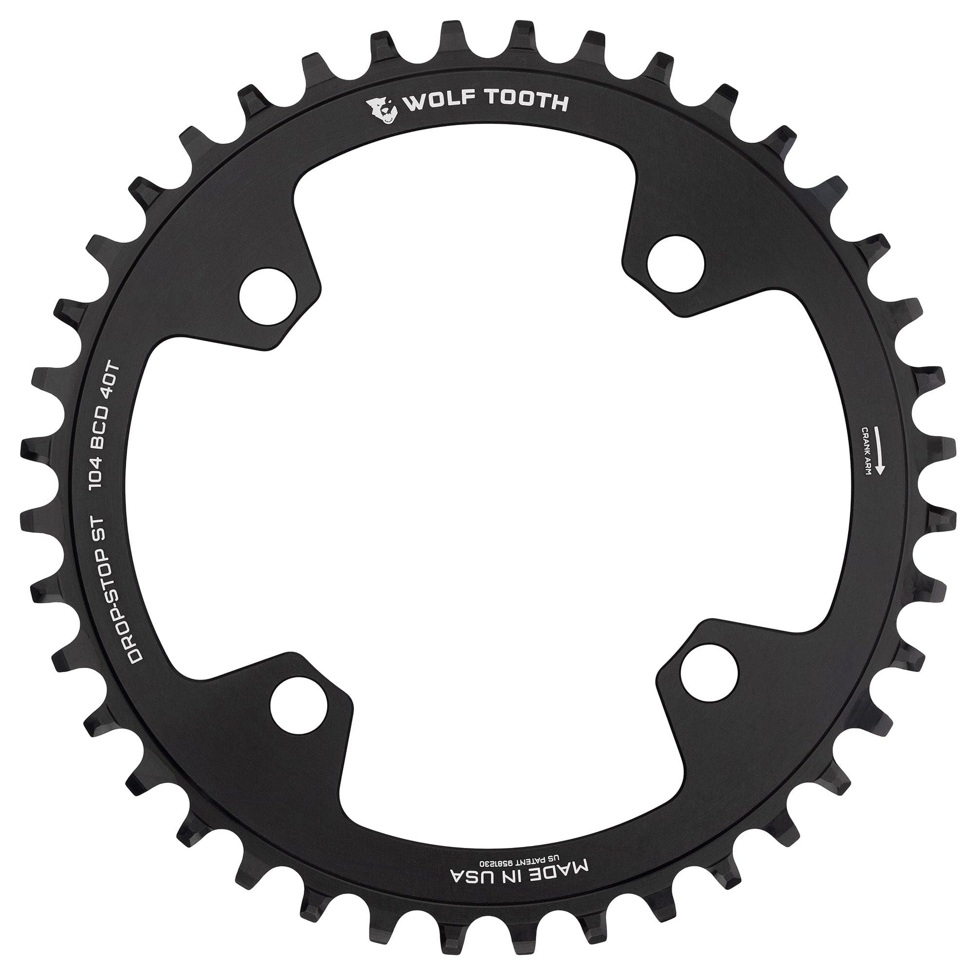 104 BCD Chainrings Black 40T Drop-Stop ST