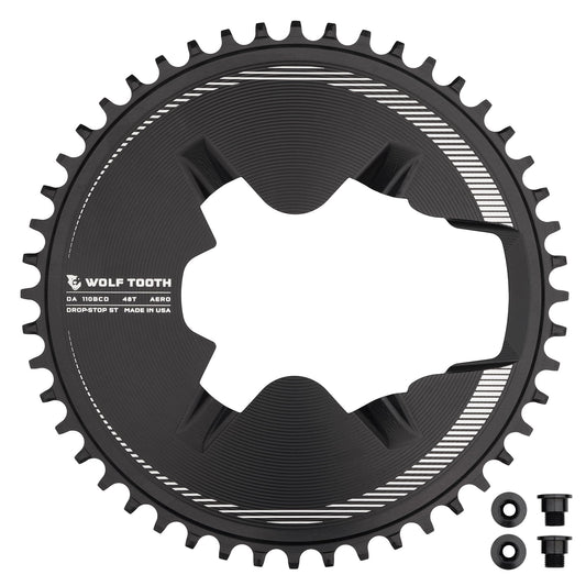 Aero Direct Mount Chainrings for Shimano Dura-Ace R9200 Cranks Black 48T Drop-Stop ST