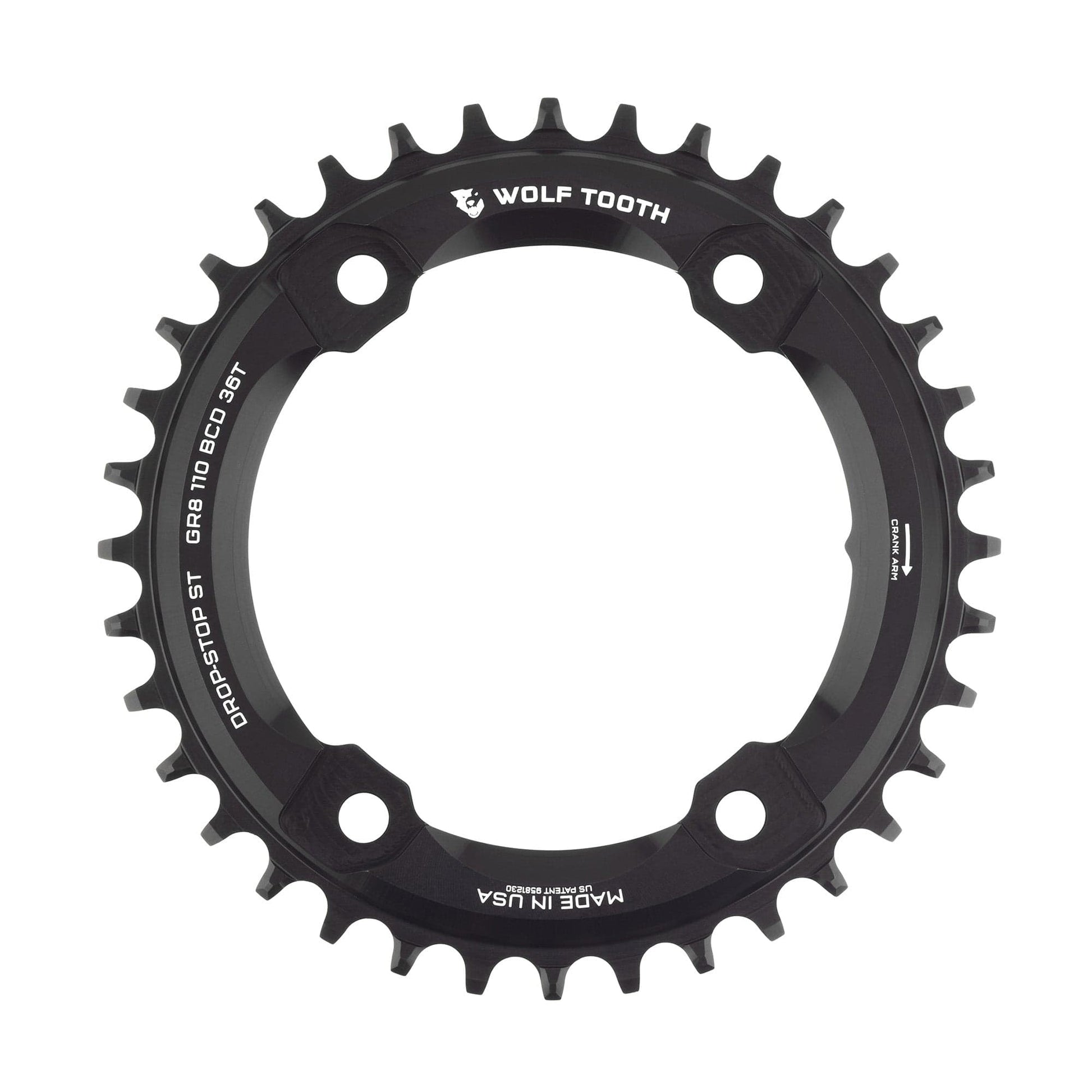 110 BCD Asymmetric 4-Bolt Chainrings for Shimano GRX Cranks Drop-Stop ST 36T
