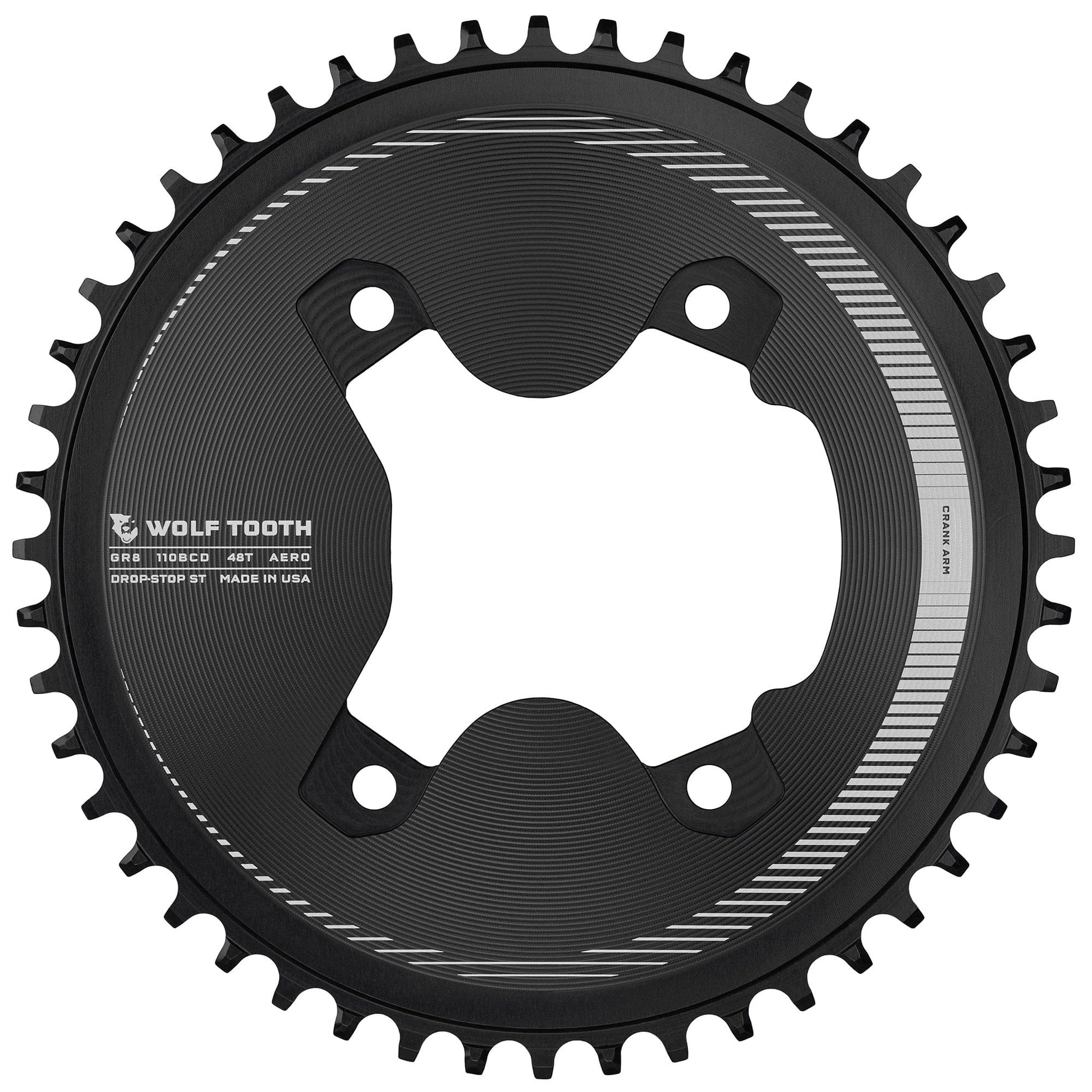 110 BCD Asymmetric 4-Bolt Chainrings for Shimano GRX Cranks Drop-Stop ST 48T