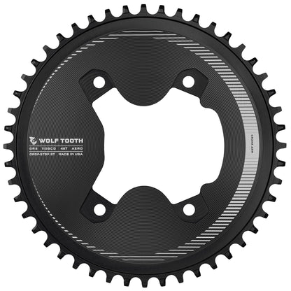 Aero 110 BCD Asymmetric 4-Bolt Chainrings for Shimano GRX 800 Cranks Drop-Stop ST 48T