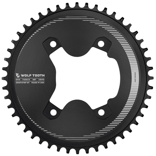 Aero 110 BCD Asymmetric 4-Bolt Chainrings for Shimano GRX 800 Cranks Drop-Stop ST 48T