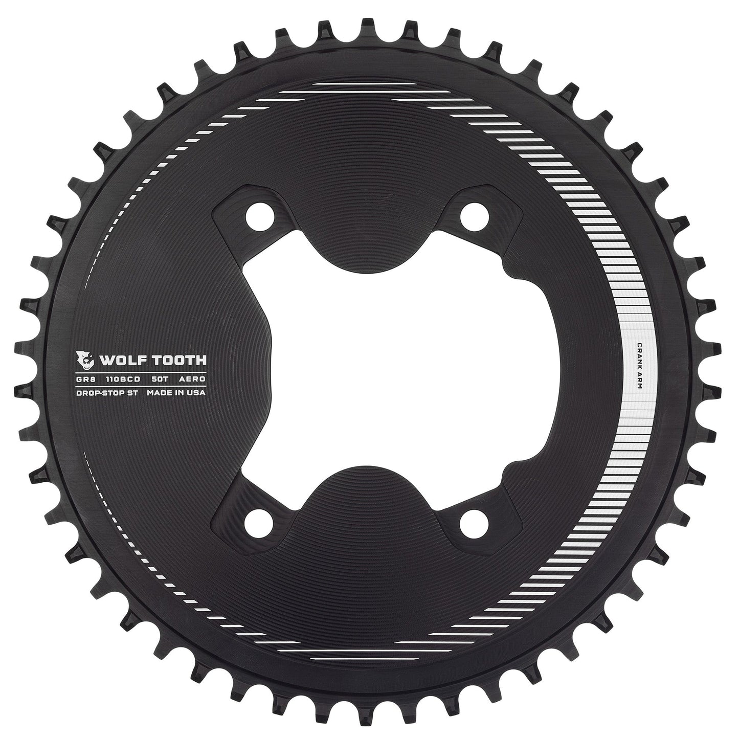 110 BCD Asymmetric 4-Bolt Chainrings for Shimano GRX Cranks Drop-Stop ST 50T