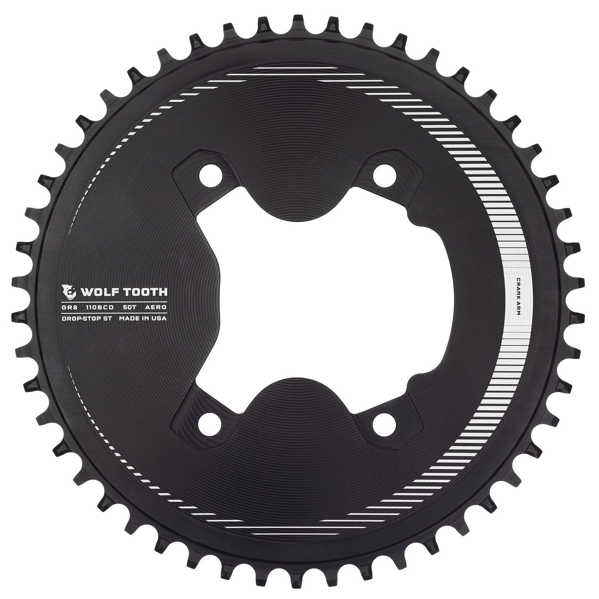 110 BCD Asymmetric 4-Bolt Chainrings for Shimano GRX Cranks Drop-Stop ST 50T