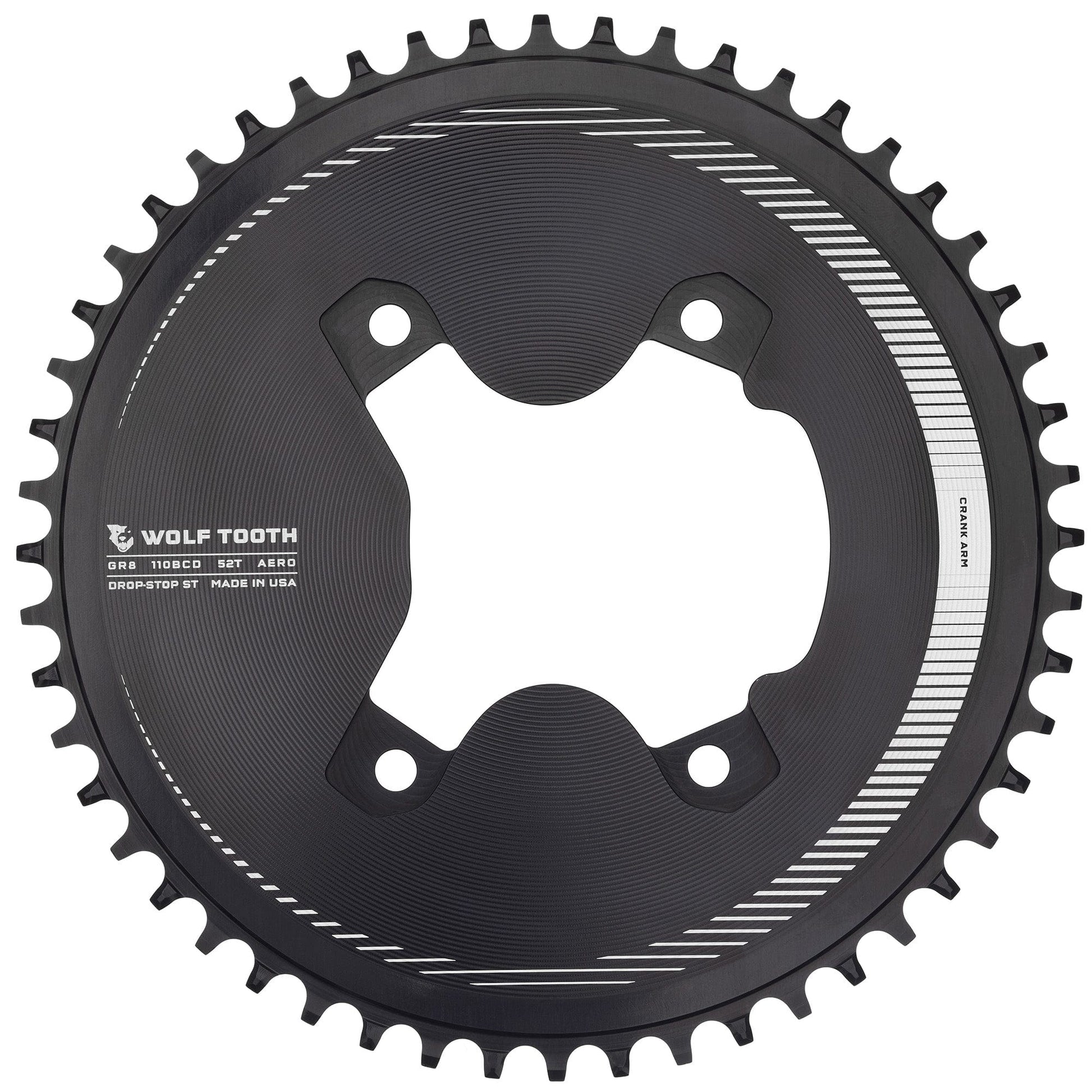 110 BCD Asymmetric 4-Bolt Chainrings for Shimano GRX Cranks Drop-Stop ST 52T