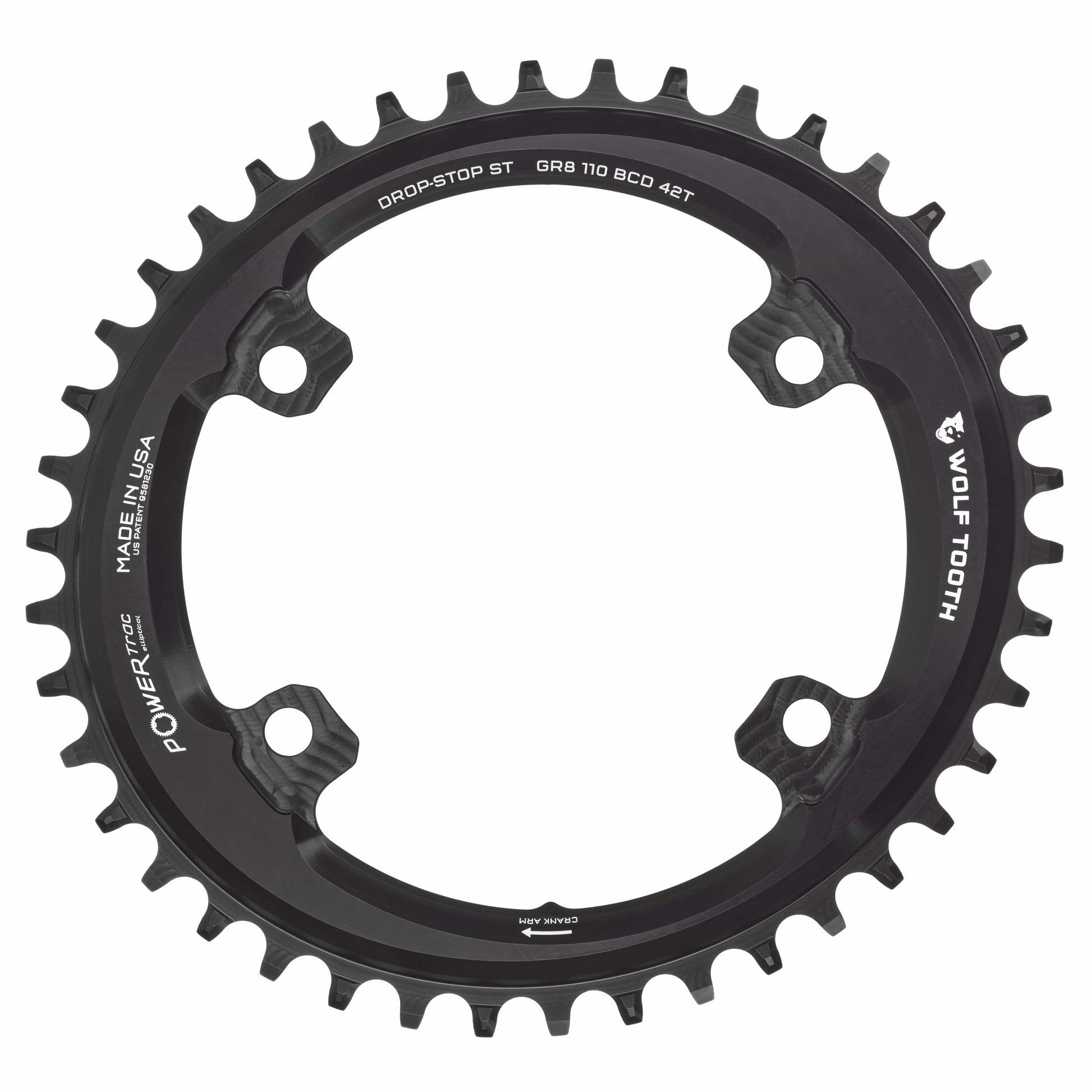 Oval 110 BCD Asymmetric 4-Bolt Chainrings for Shimano GRX Cranks Drop-Stop ST 42T