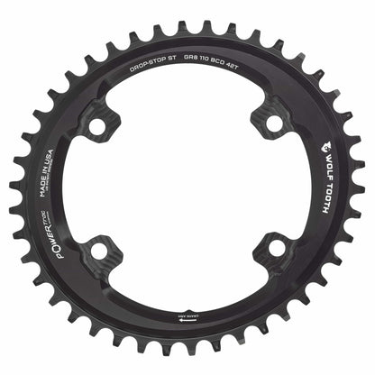 Oval 110 BCD Asymmetric 4-Bolt Chainrings for Shimano GRX Cranks Drop-Stop ST 42T