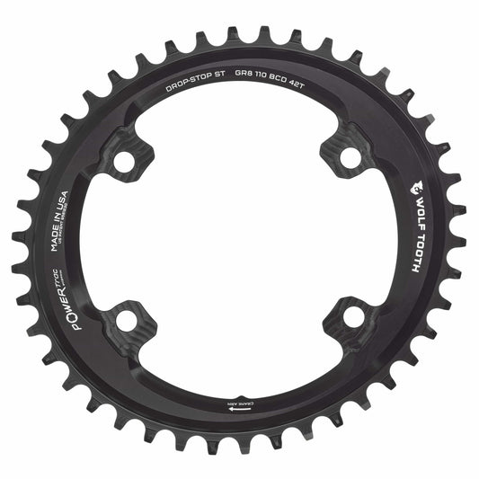 Oval 110 BCD Asymmetric 4-Bolt Chainrings for Shimano GRX Cranks Drop-Stop ST 42T