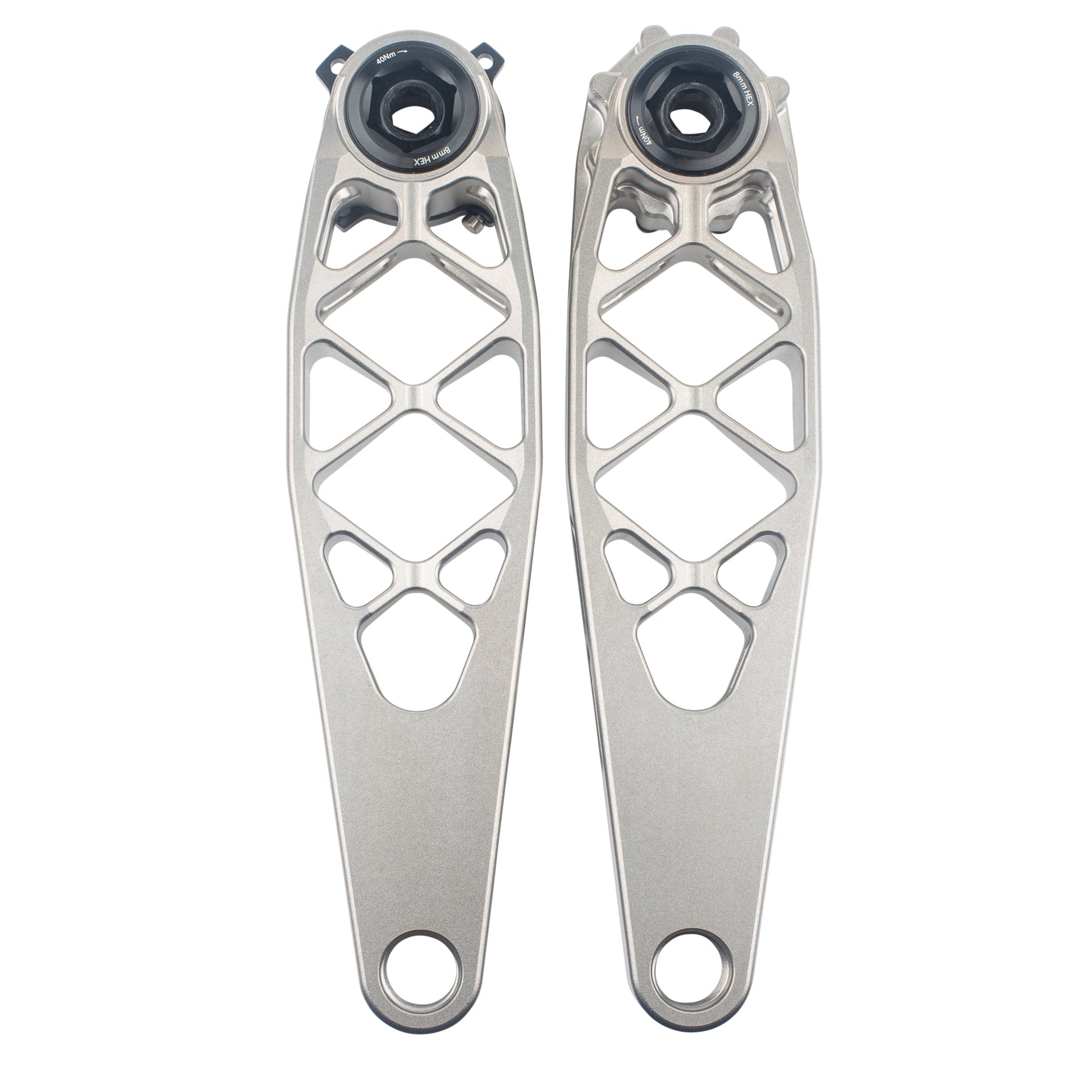Titanium MTB Cranks Raw Ti