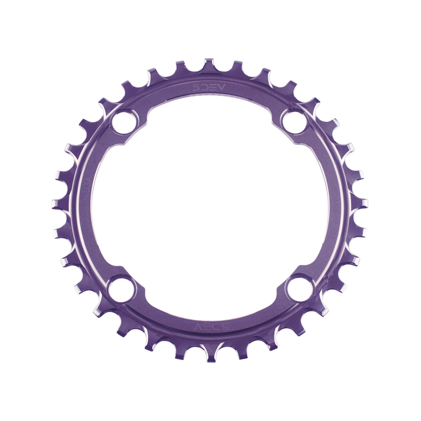 104BCD Titanium Chainring - 5DEV 34T Purple