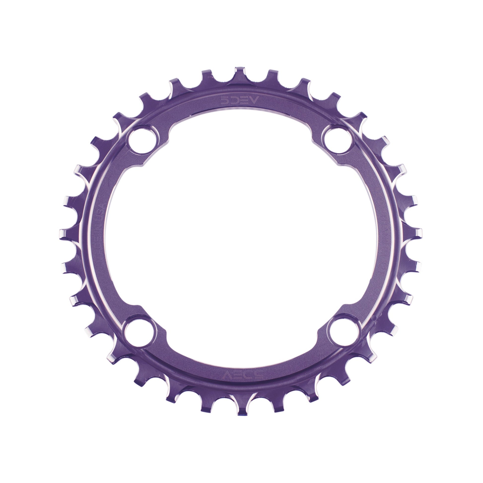 104BCD Titanium Chainring - 5DEV 34T Purple
