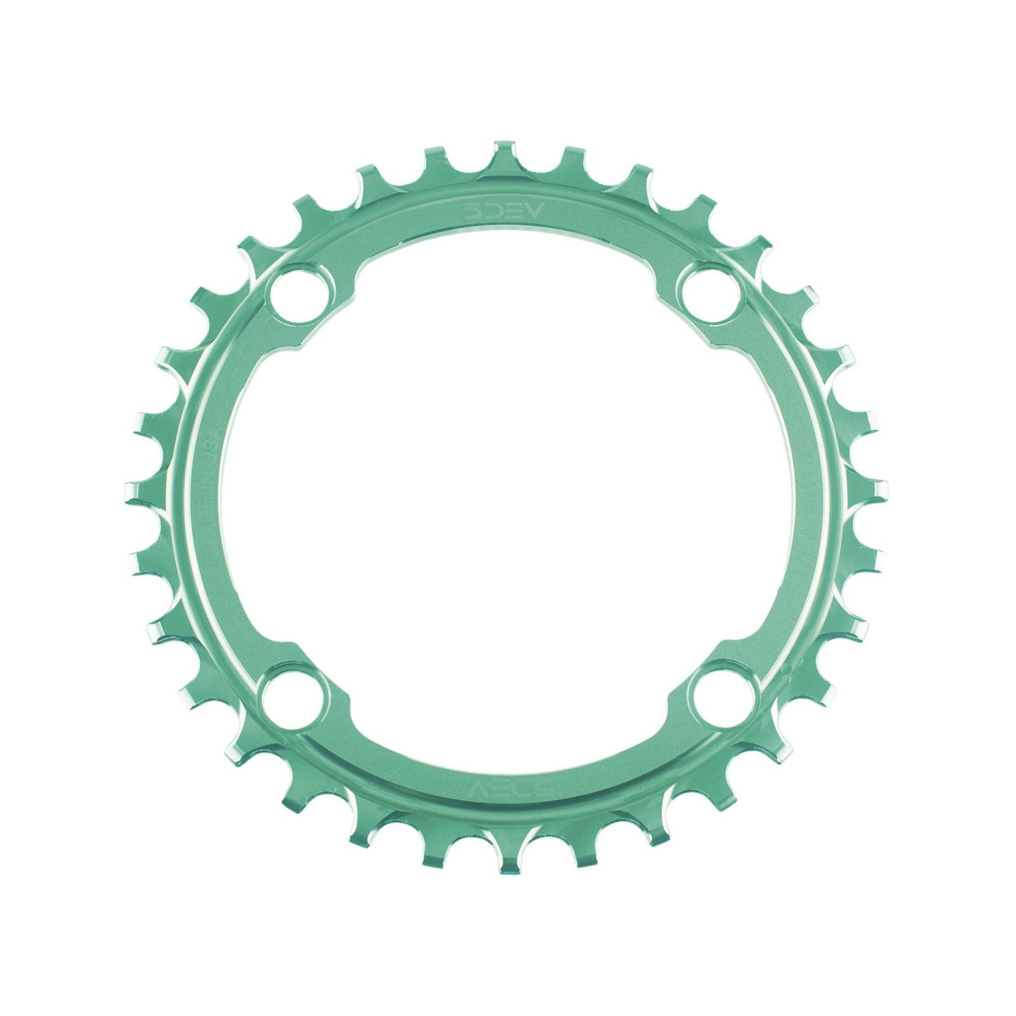 104BCD Titanium Chainring - 5DEV 34T Teal