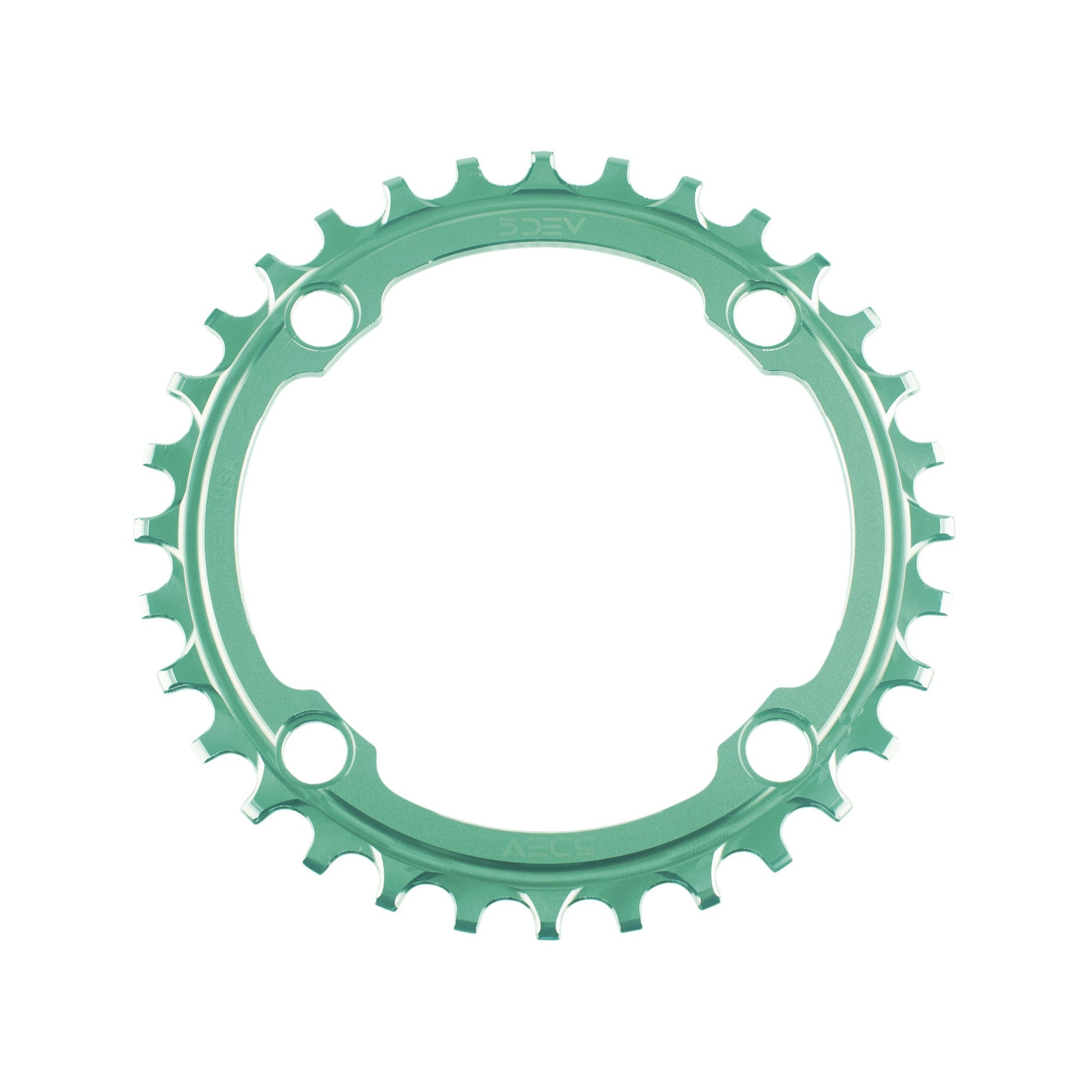 104BCD Titanium Chainring - 5DEV 34T Teal