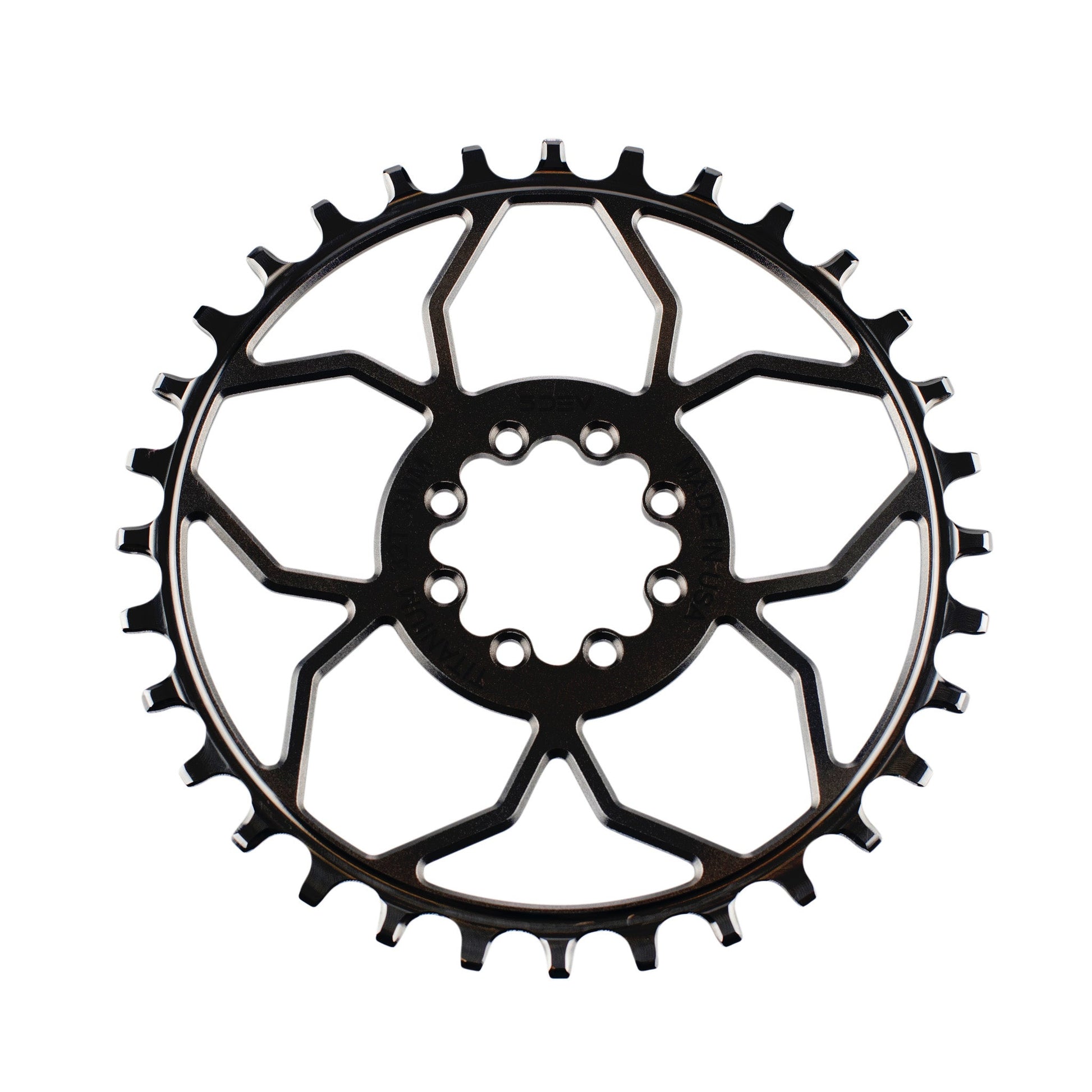 8 Bolt Titanium Chainring - T-Type LSD Black