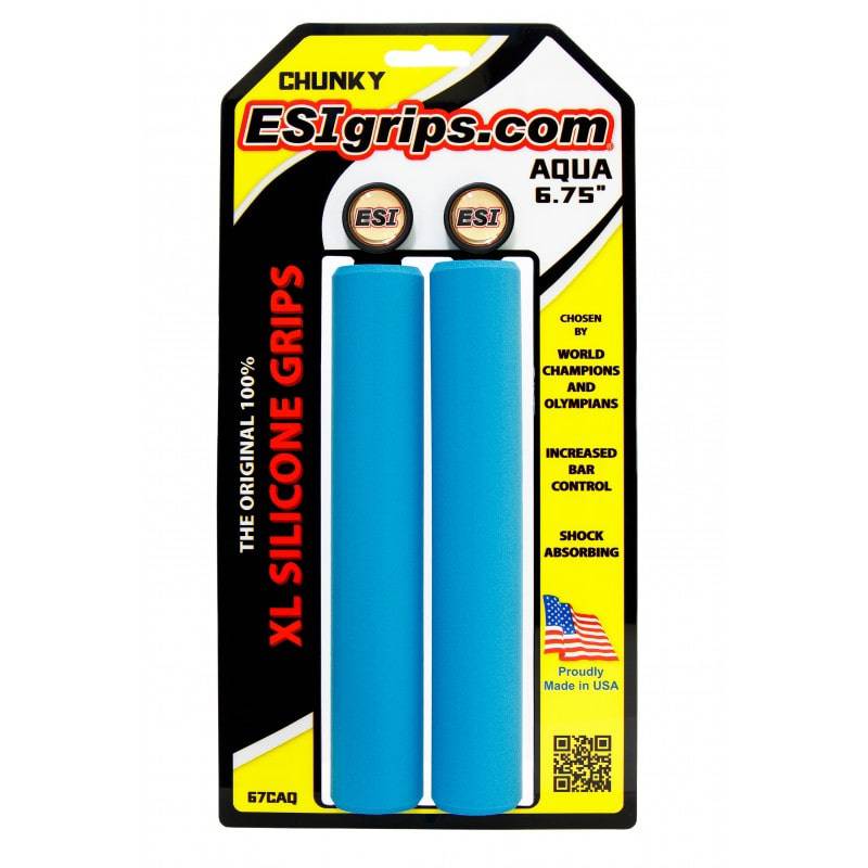 XL 6.75" Long Grips Aqua Chunky - 32mm