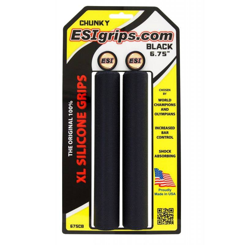 XL 6.75" Long Grips Black Chunky - 32mm