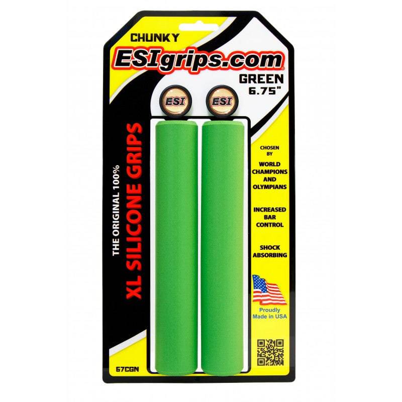 XL 6.75" Long Grips Green Chunky - 32mm