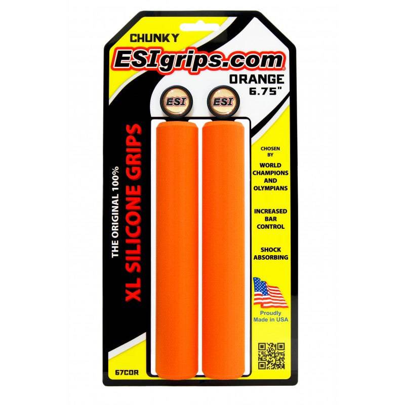 XL 6.75" Long Grips Orange Chunky - 32mm