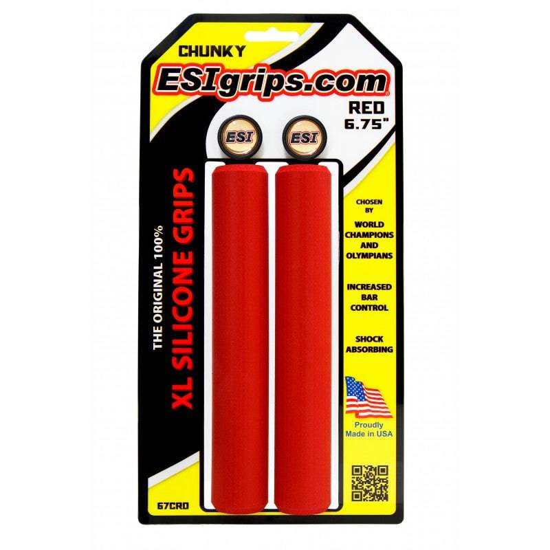 XL 6.75" Long Grips Red Chunky - 32mm