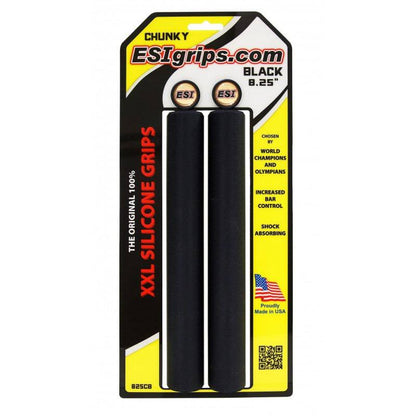 XXL 8.25" Extra Long Grips Black Chunky - 32mm