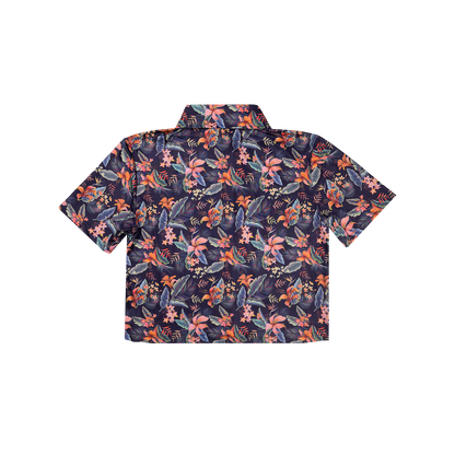 Cropped FlexGRID Button Up - Midnight in Maui