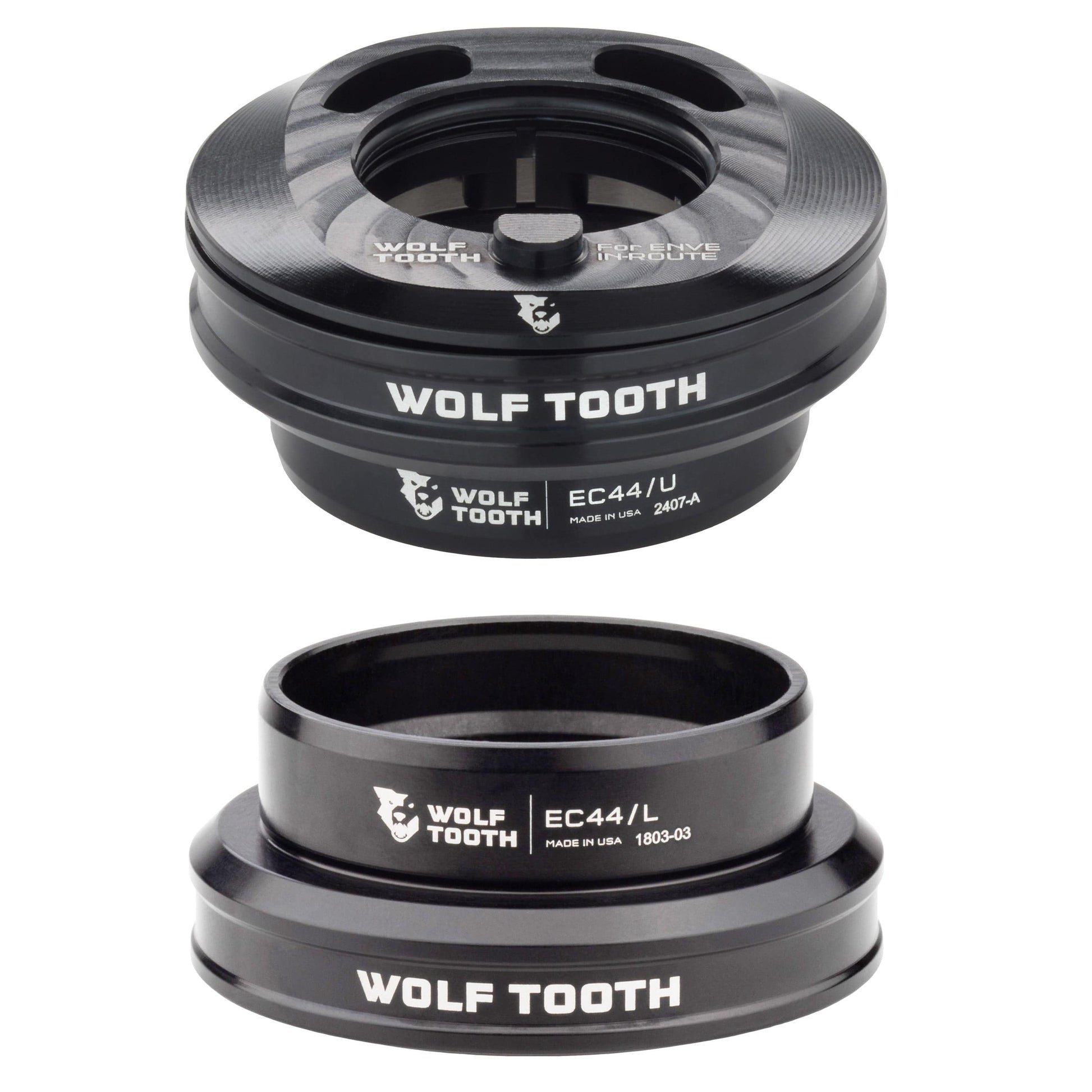 Wolf Tooth Premium EC44 Internal Aero Headset for ENVE IN-Route System EC44 Upper & Lower Set Black