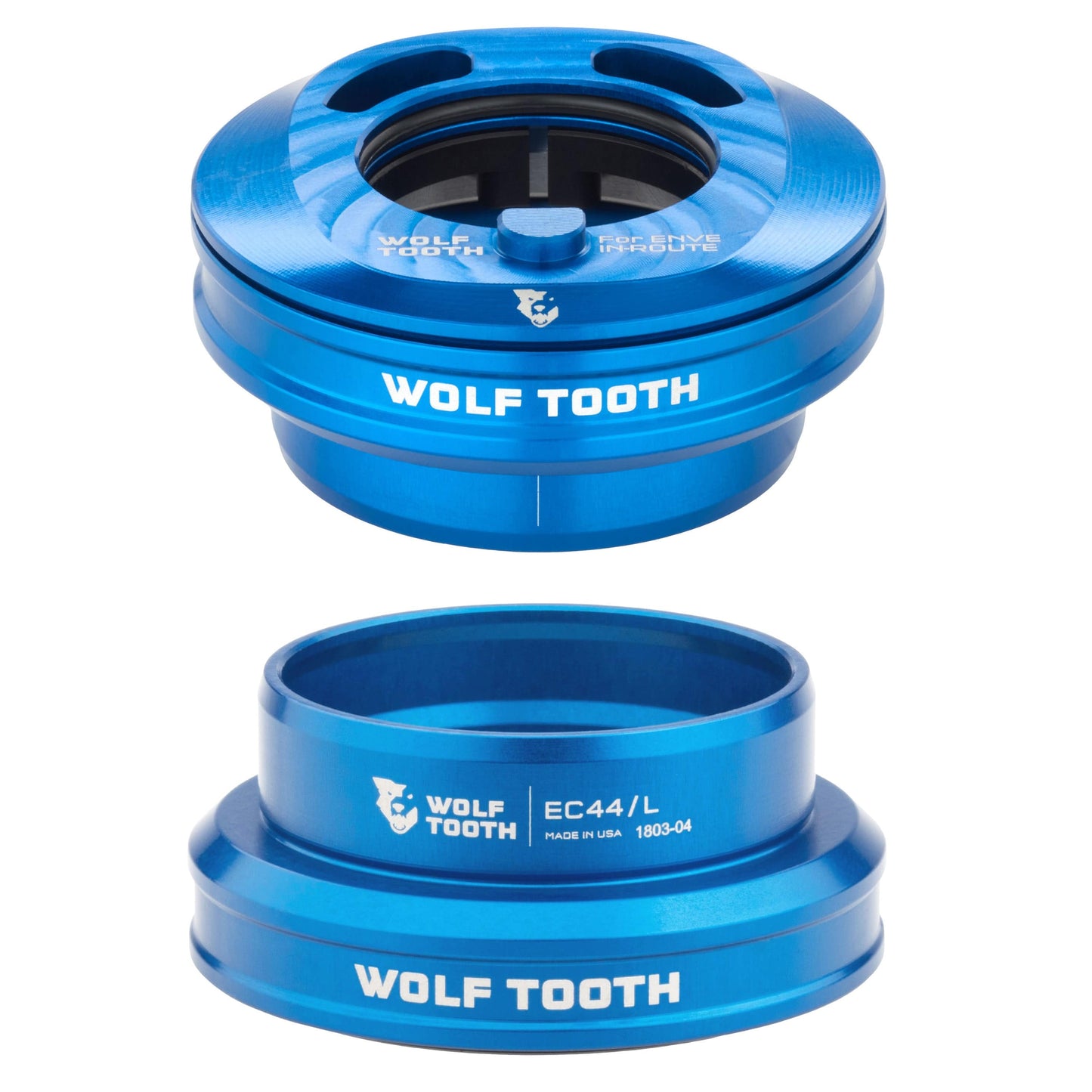 Wolf Tooth Premium EC44 Internal Aero Headset for ENVE IN-Route System EC44 Upper & Lower Set Blue