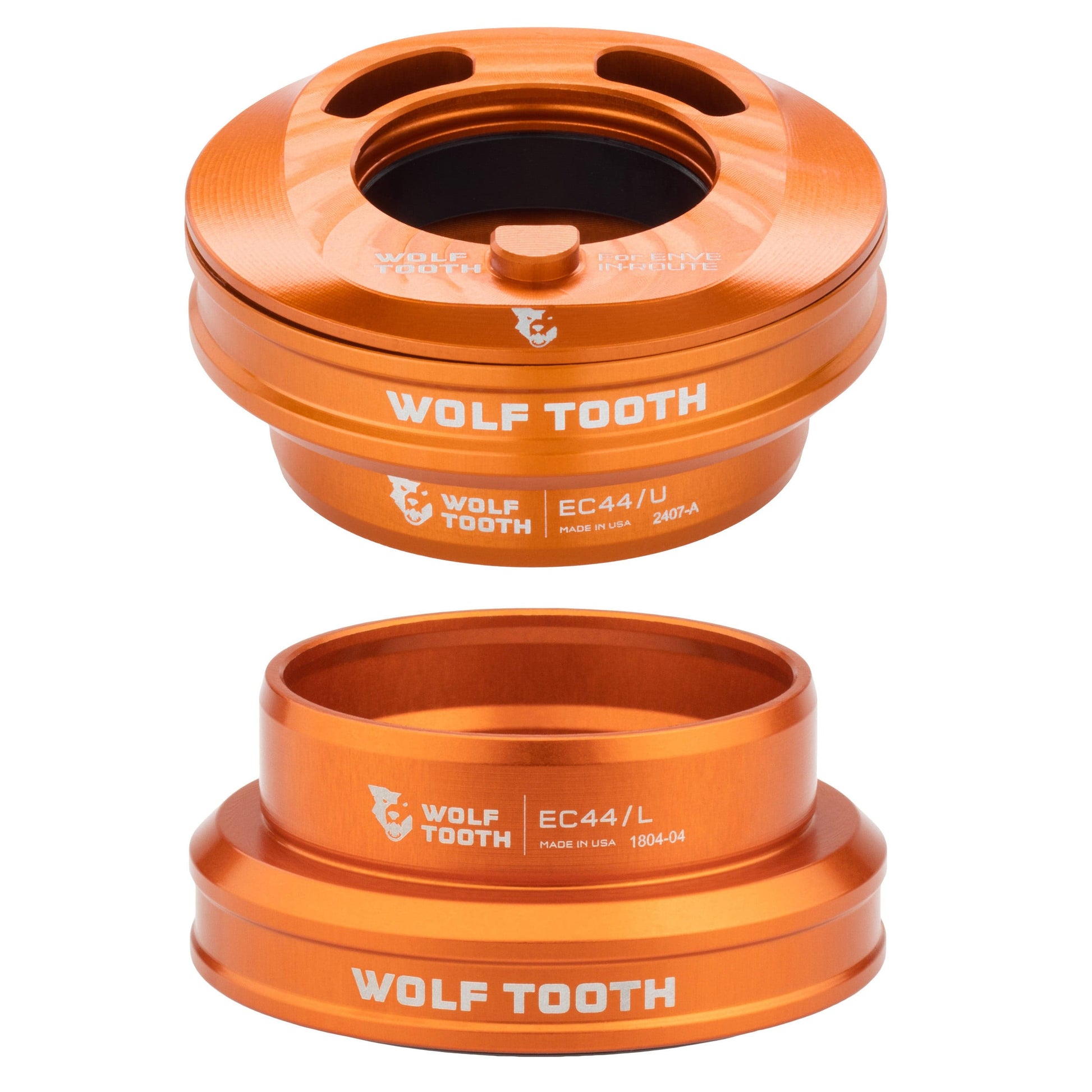 Wolf Tooth Premium EC44 Internal Aero Headset for ENVE IN-Route System EC44 Upper & Lower Set Orange