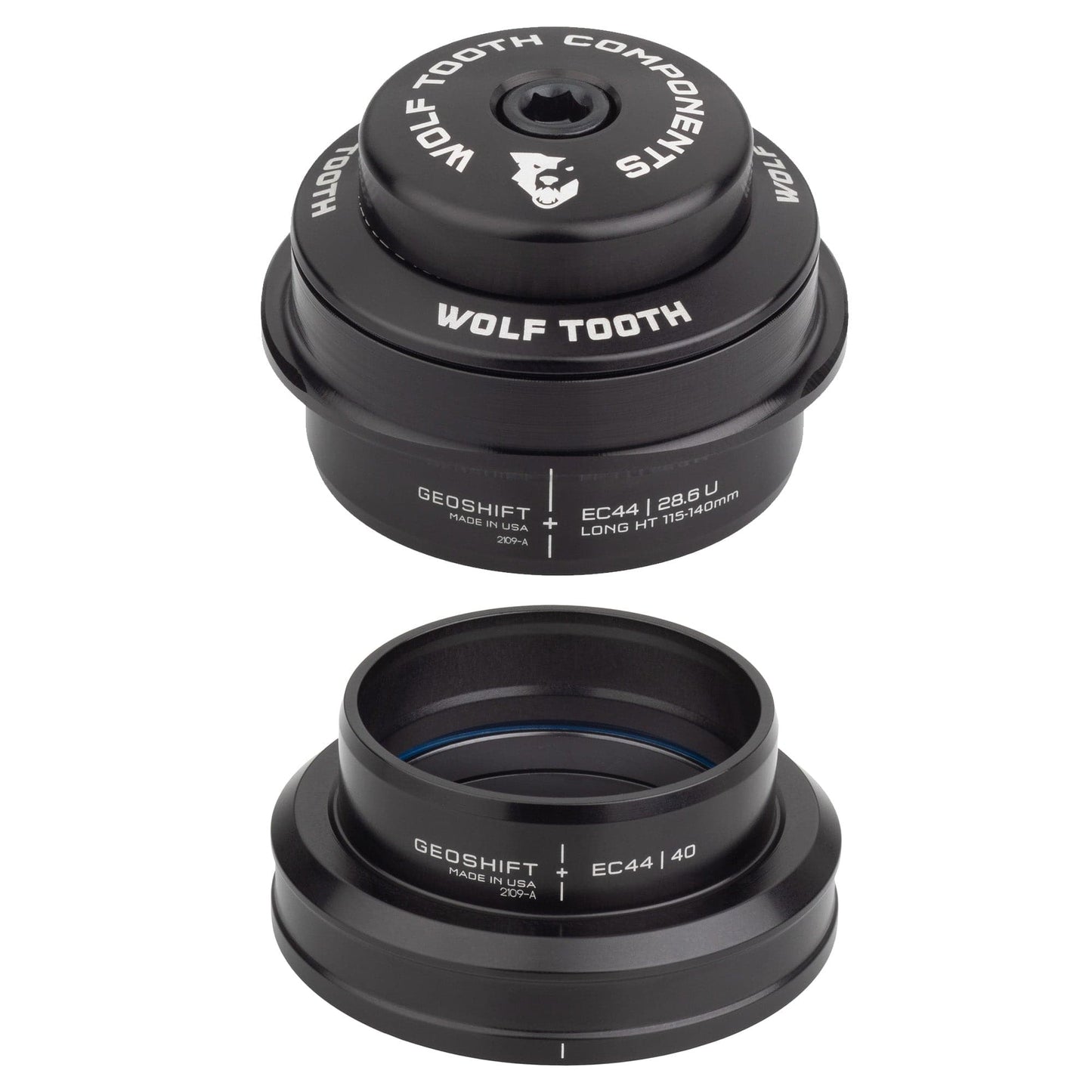 Wolf Tooth 2 Degree GeoShift Performance Angle Headset EC44 28.6 Upper, EC44 40 Lower Long 115-140 mm