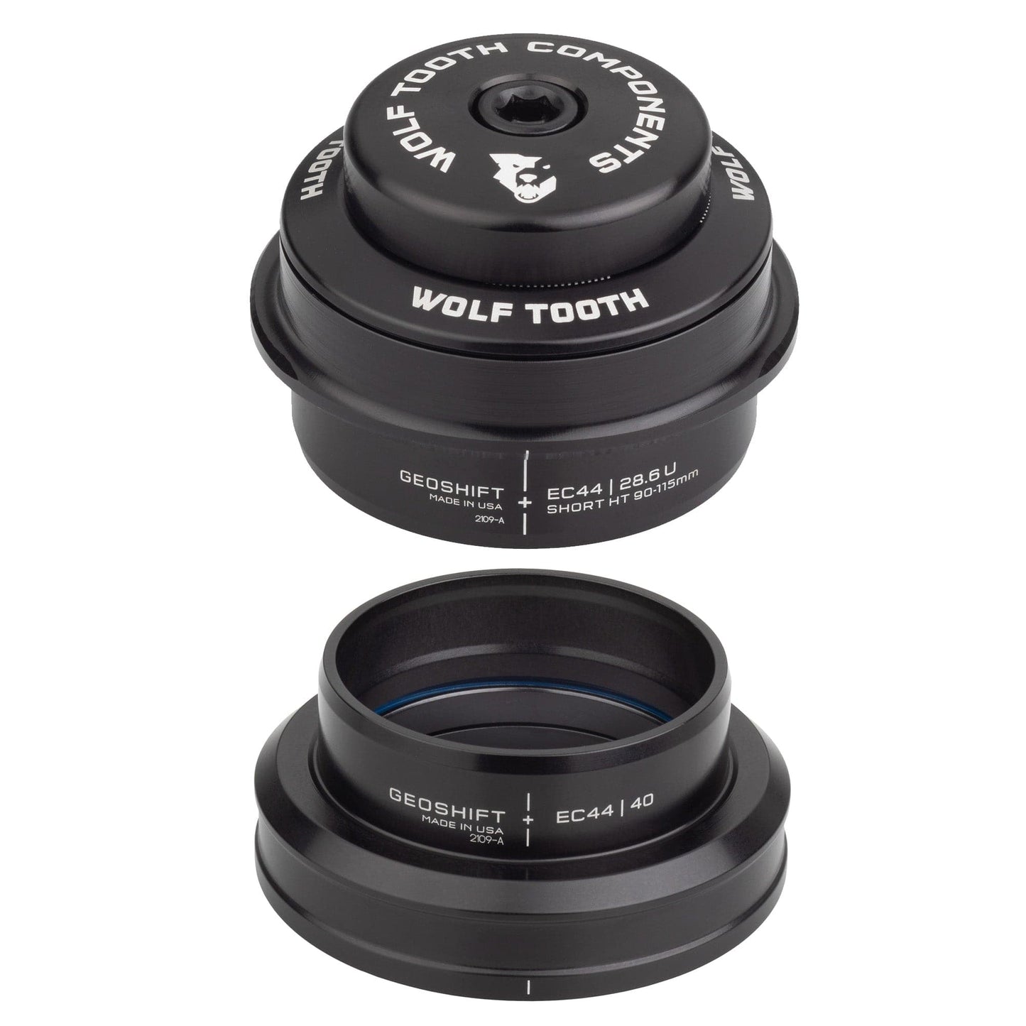 Wolf Tooth 2 Degree GeoShift Performance Angle Headset EC44 28.6 Upper, EC44 40 Lower Short 90-114 mm