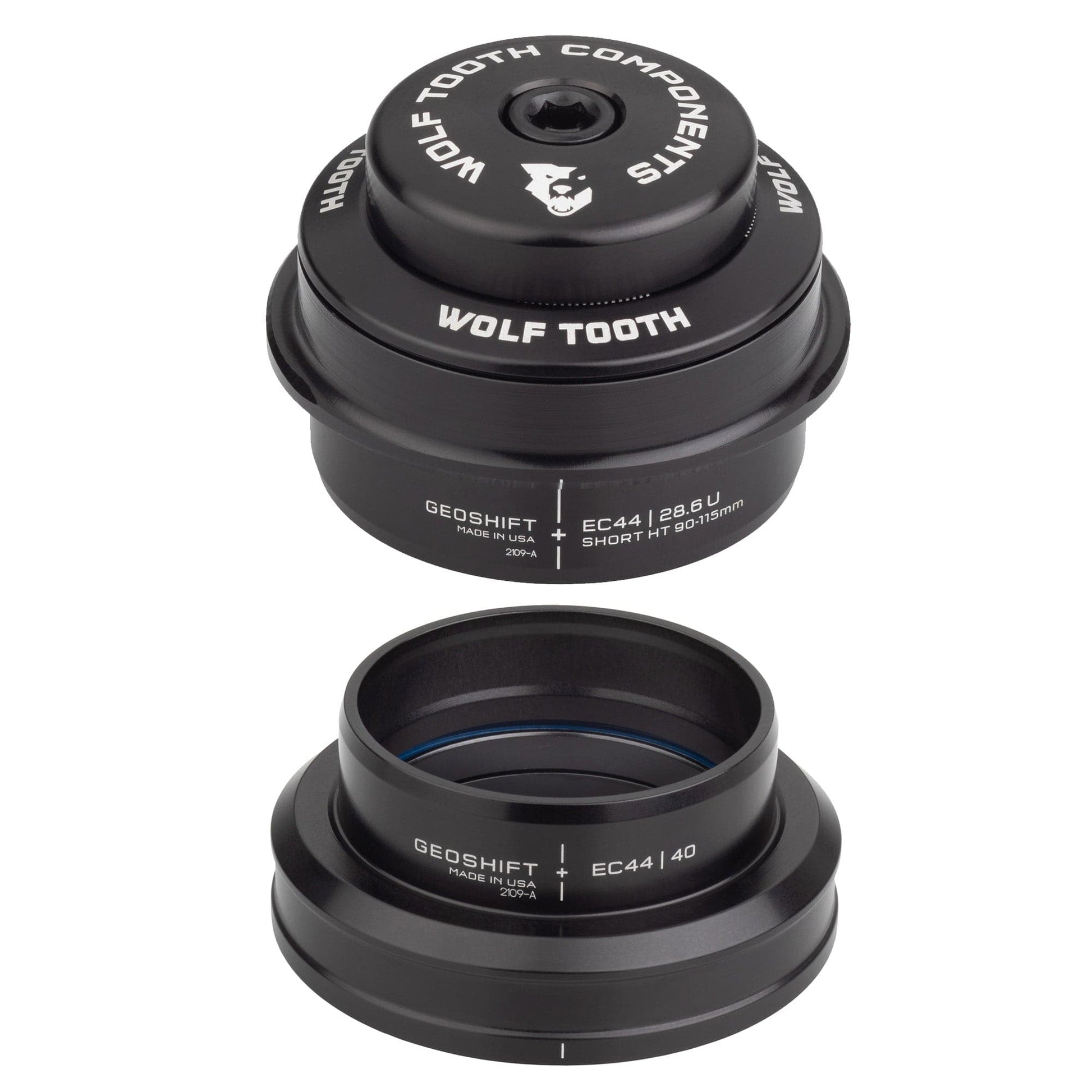Wolf Tooth 2 Degree GeoShift Performance Angle Headset EC44 28.6 Upper, EC44 40 Lower Short 90-114 mm