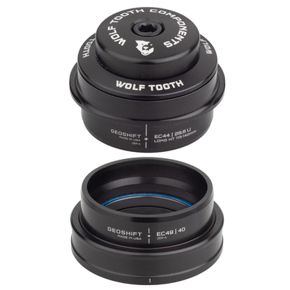 Wolf Tooth 2 Degree GeoShift Performance Angle Headset EC44 28.6 Upper, EC49 40 Lower Long 115-140 mm