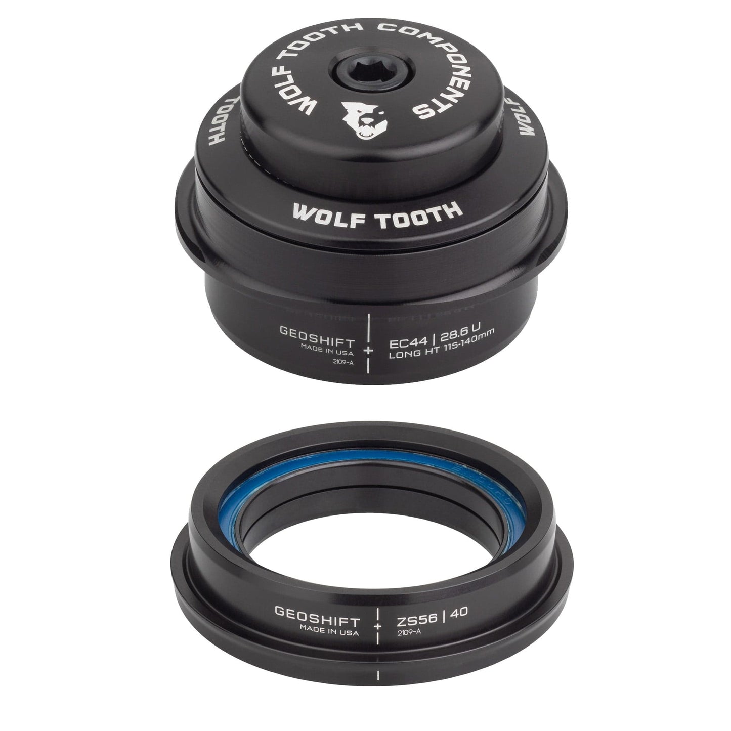 Wolf Tooth 2 Degree GeoShift Performance Angle Headset EC44 28.6 Upper, ZS56 40 Lower Short 90-114 mm