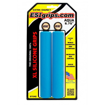 XL 6.75" Long Grips Aqua Extra Chunky - 34mm