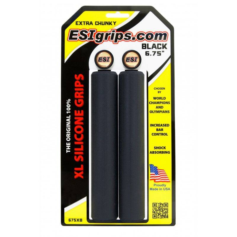 XL 6.75" Long Grips Black Extra Chunky - 34mm