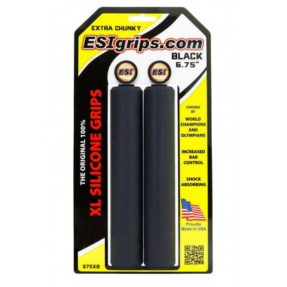 XL 6.75" Long Grips Black Extra Chunky - 34mm