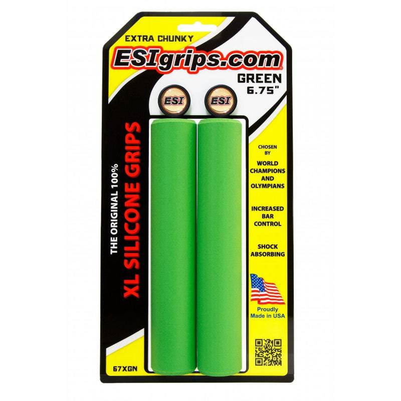 XL 6.75" Long Grips Green Extra Chunky - 34mm
