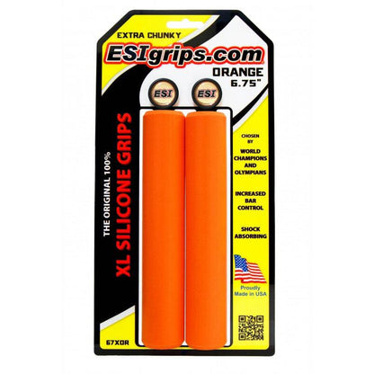 XL 6.75" Long Grips Orange Extra Chunky - 34mm
