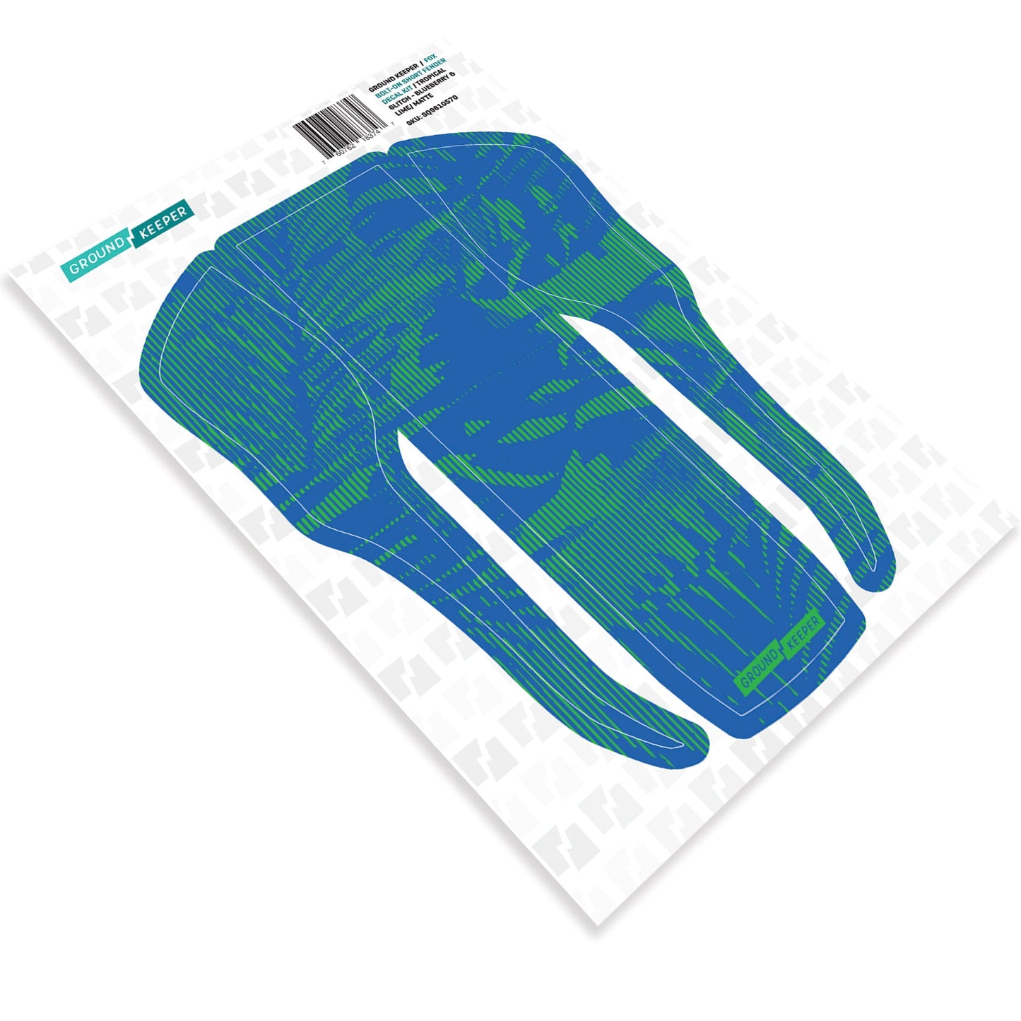 2021-2025 Fox 36/38 Bolt-On Short Fender Decal Kit Tropical Glitch Blueberry & Lime