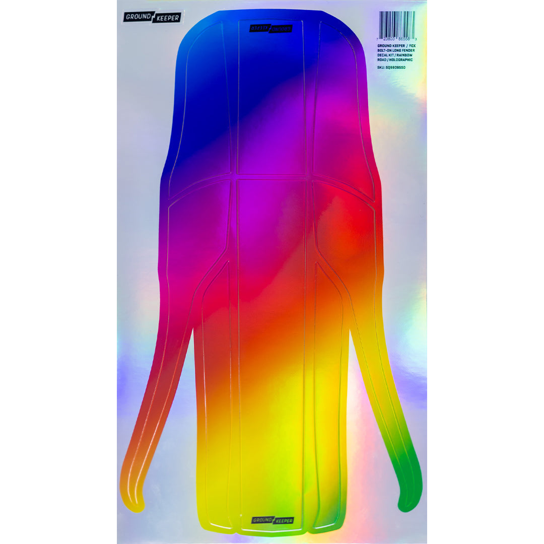 2021-2025 Metallic Fox 36/38 Long Bolt-On Fender Decal Kit Rainbow Road - Holographic