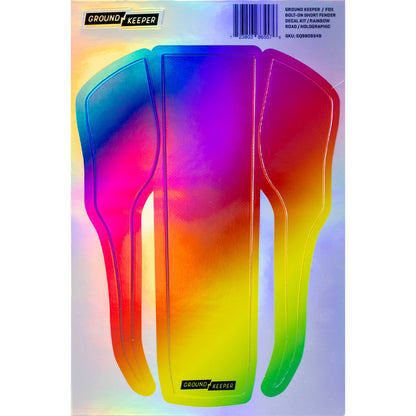 2021-2025 Metallic Fox 36/38 Bolt-On Short Fender Decal Kit Rainbow Road - Holographic