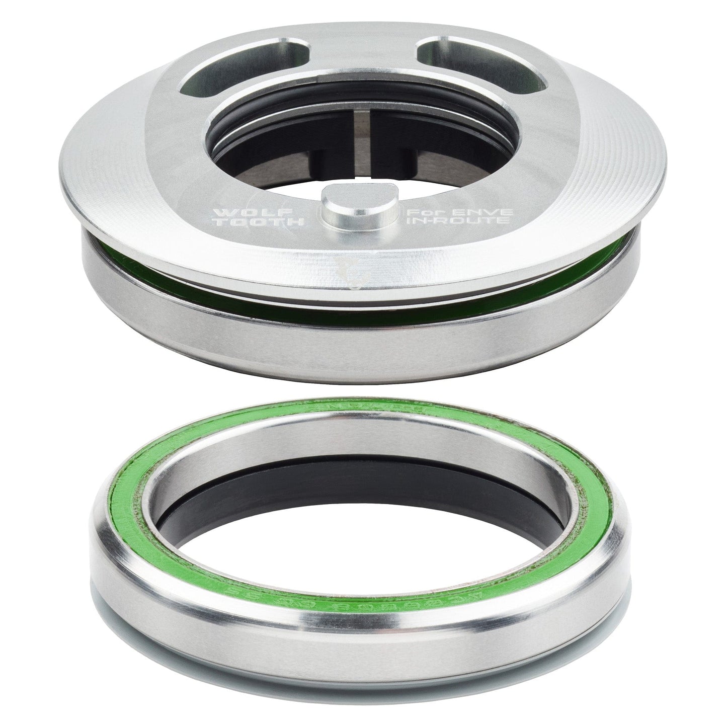 Wolf Tooth Premium IS52 Internal Aero Headset for ENVE IN-Route System IS52 Upper & Lower Set Raw Silver