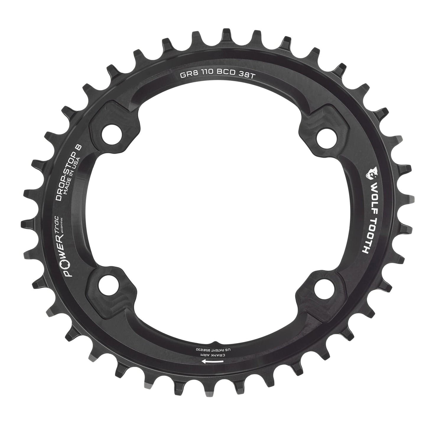 Oval 110 BCD Asymmetric 4-Bolt Chainrings for Shimano GRX Cranks Drop-Stop B 38T
