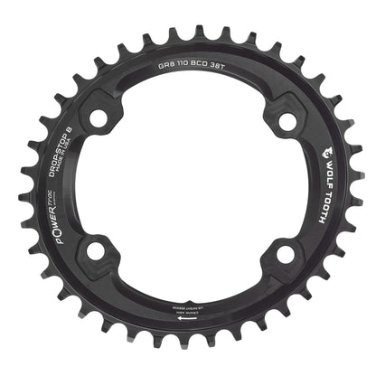 Oval 110 BCD Asymmetric 4-Bolt Chainrings for Shimano GRX Cranks Drop-Stop B 38T