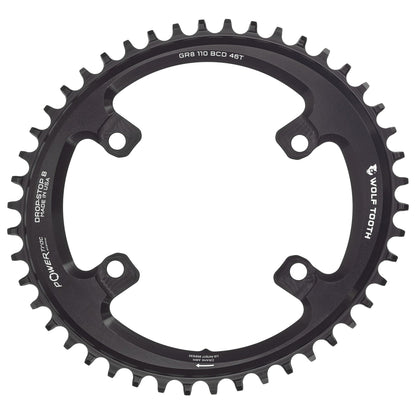 Oval 110 BCD Asymmetric 4-Bolt Chainrings for Shimano GRX Cranks Drop-Stop B 46T